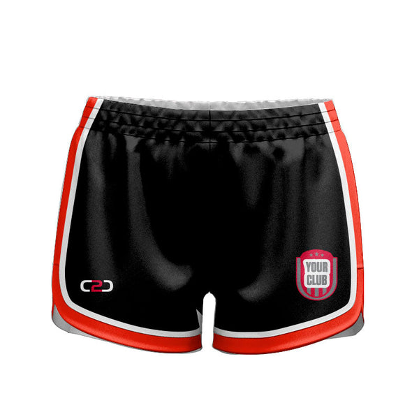 Custom ALPHA HP Ladies Girls Curve Shorts 7.5CM Front View