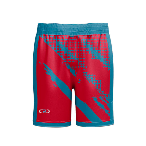 Custom West Basketball Shorts Above Knee Front View