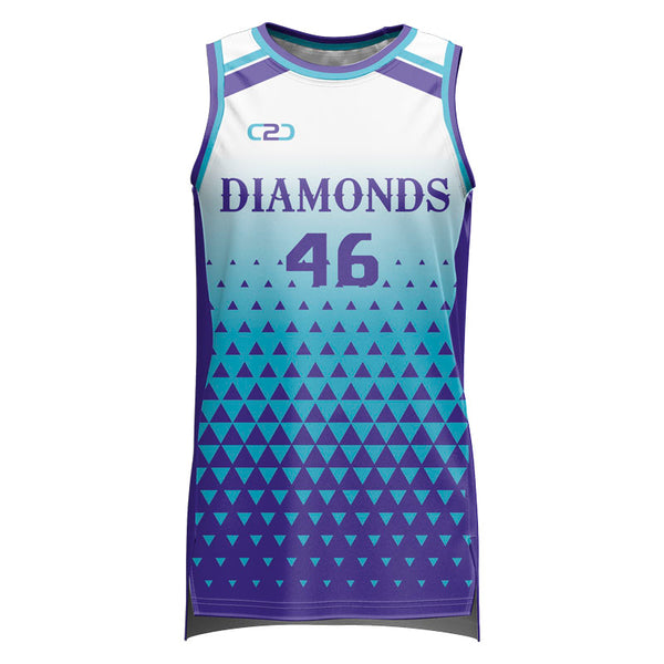 Custom Diamonds Basketball Singlet Front View